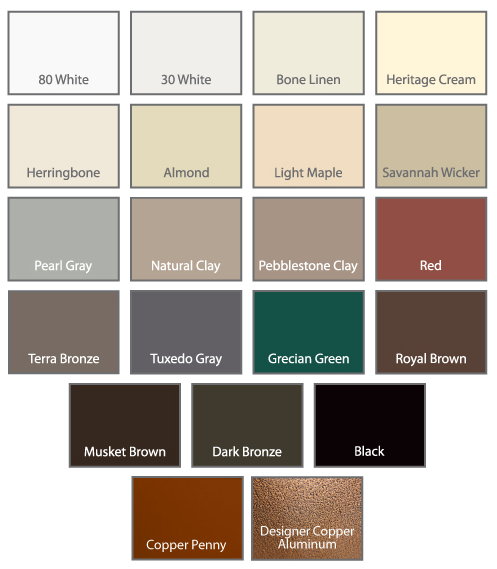 Painted Aluminum Gutters Colors Painted Aluminum Color Shades